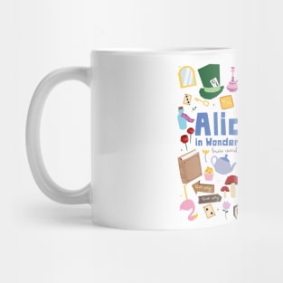 Alice in Wonderland paper cut illustration Mug